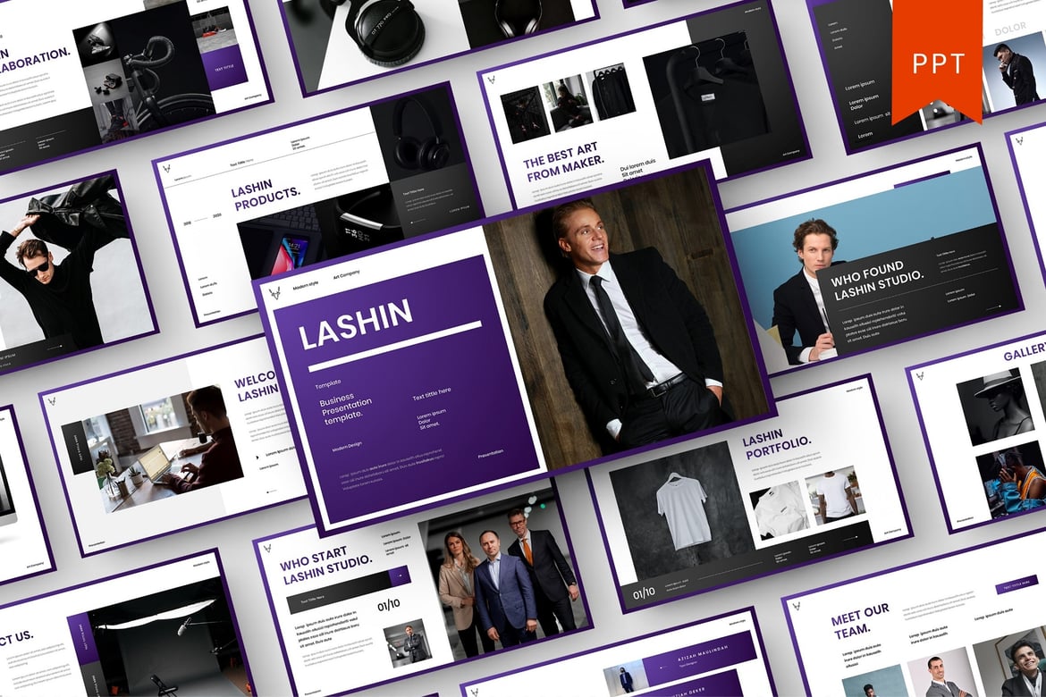 Lashin – Template PowerPoint Bisnis Modern