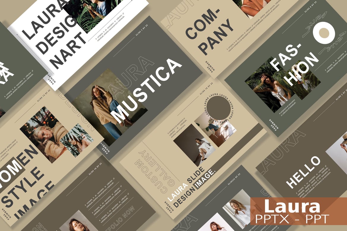 Template Presentasi Powerpoint LAURA yang Stylish dan Serbaguna