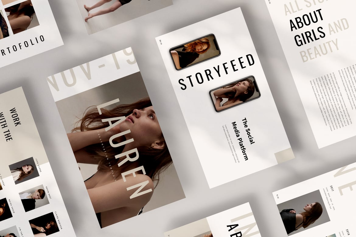 Template Powerpoint Minimalis Lauren yang Elegan