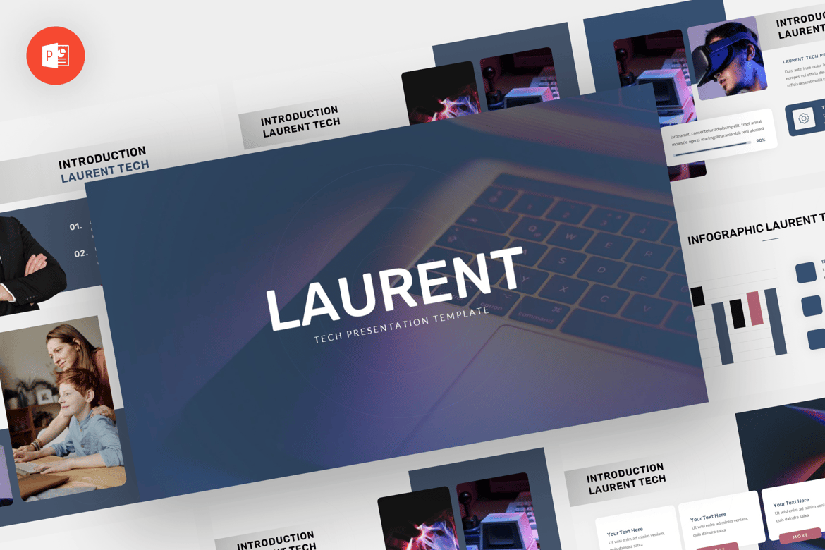 Template Powerpoint Laurent - Desain Modern dan Profesional