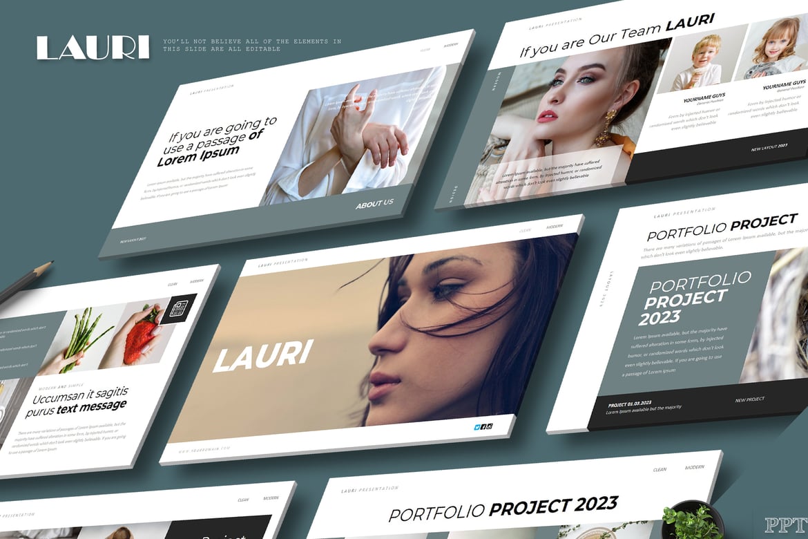 Template PowerPoint Lauri - Kreatif dan Serbaguna untuk Presentasi Anda