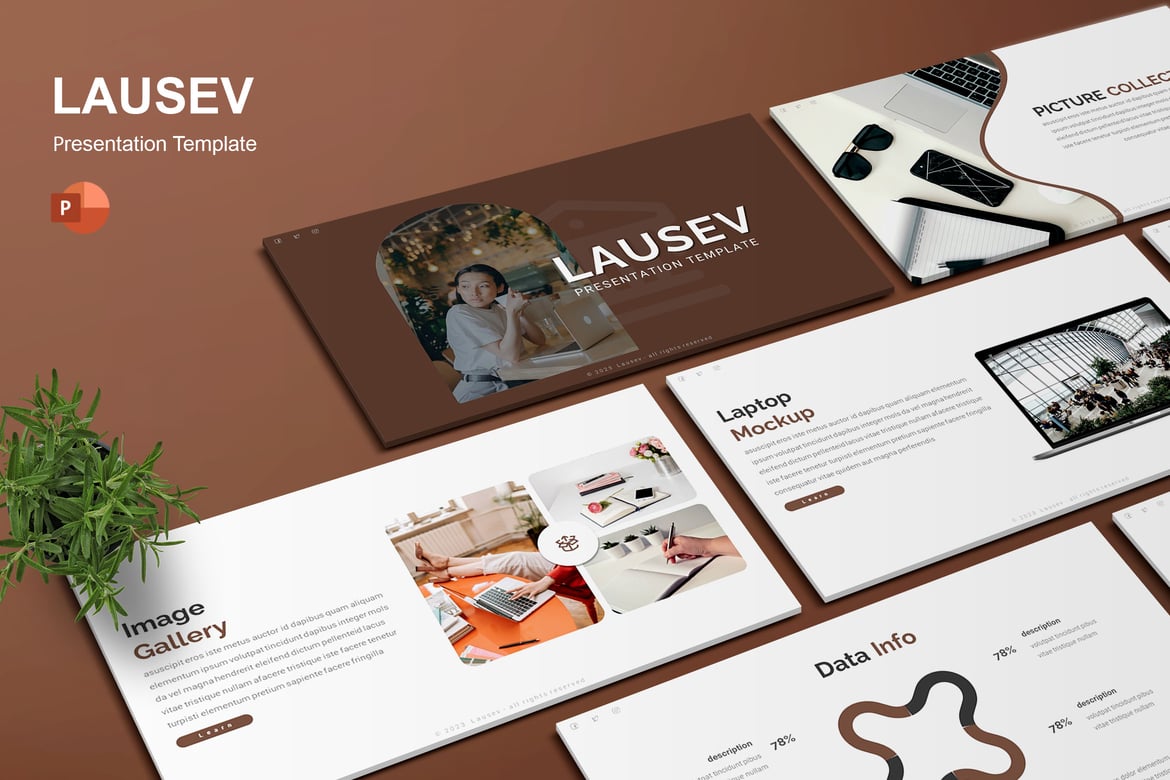 Lausev - Template PowerPoint Kreatif untuk Presentasi Menarik