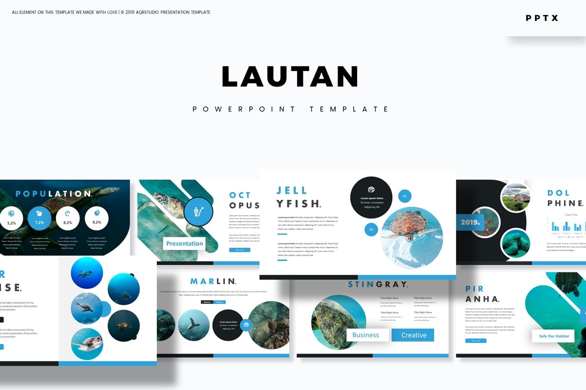 Template PowerPoint Lautan - Solusi Presentasi Multifungsi