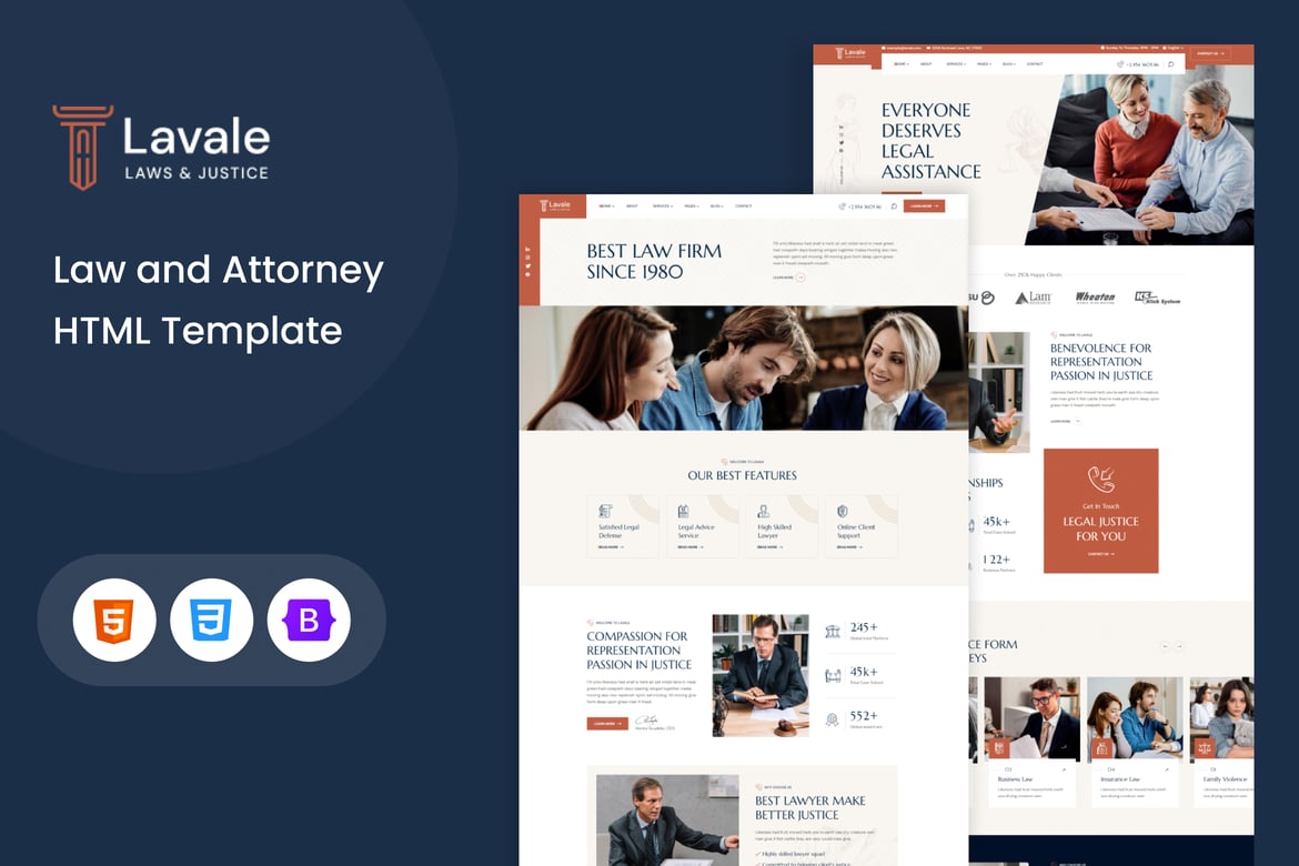 Lavale | Template Website Hukum dan Pengacara yang Modern dan Responsif