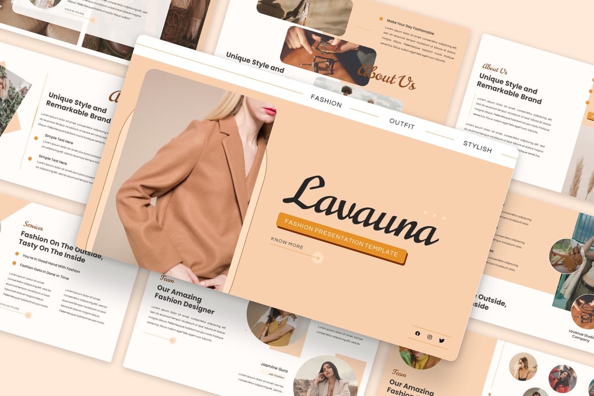 Lavauna - Template Powerpoint Fashion Modern dan Profesional