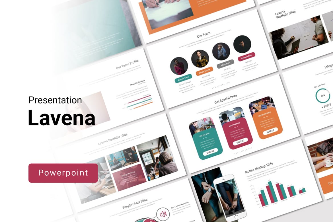 Template Presentasi Powerpoint Lavena yang Elegan dan Profesional