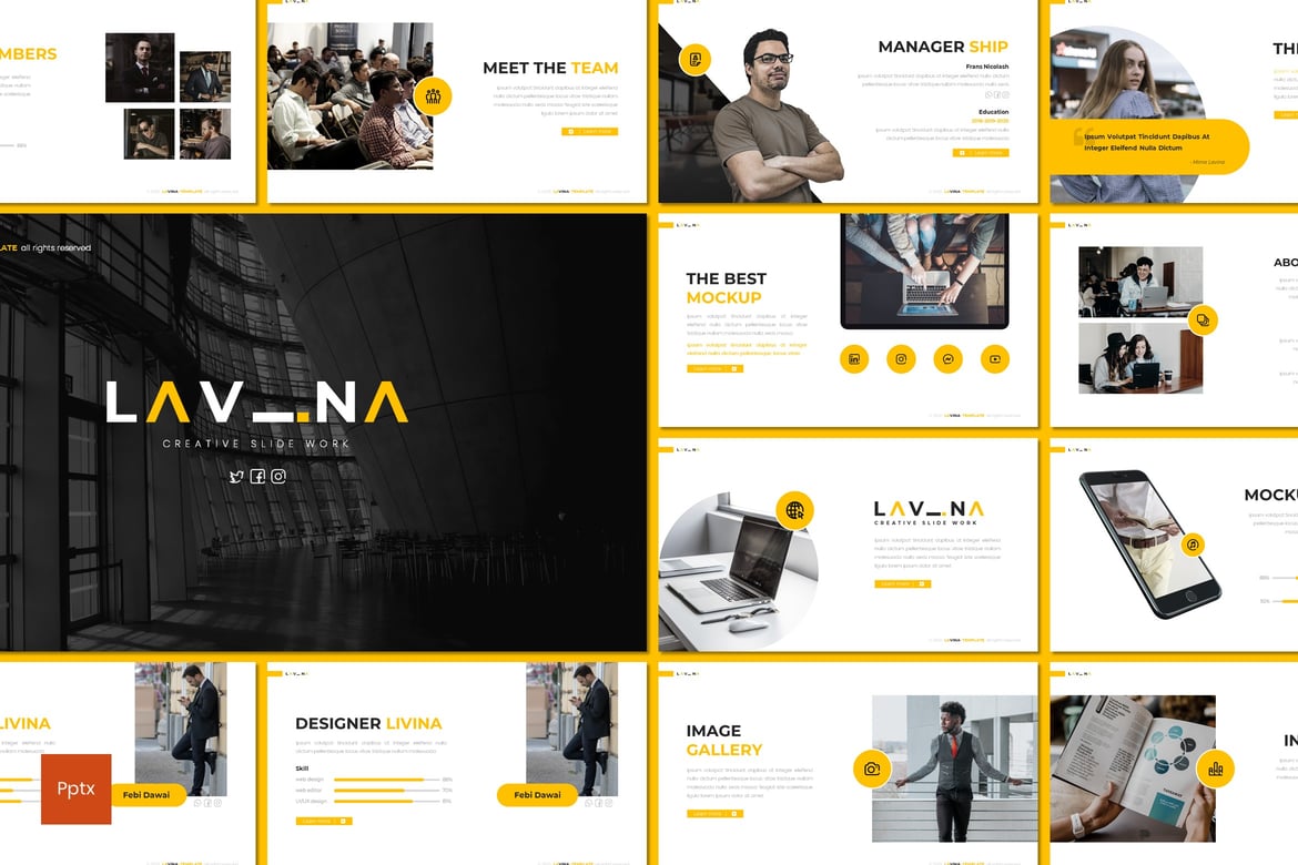 Lavina - Template Presentasi PowerPoint Kreatif dan Minimalis
