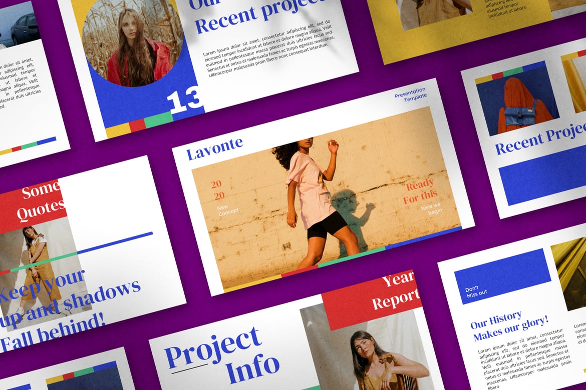 Template PowerPoint Lavonte - Elegan dan Berwarna untuk Presentasi Anda