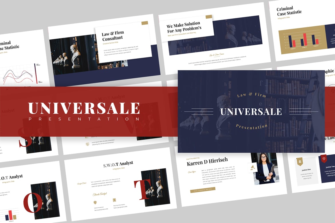 Template Presentasi Powerpoint Hukum & Keadilan yang Modern dan Kreatif