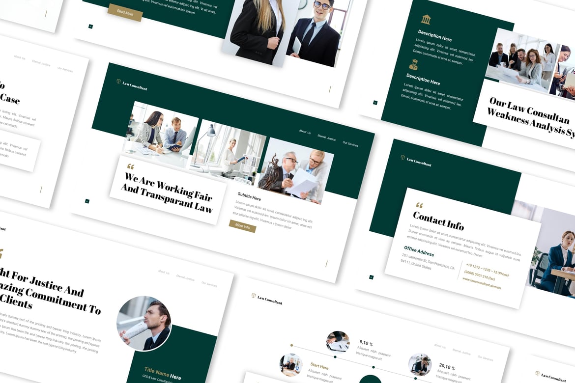 Template Presentasi Powerpoint untuk Konsultan Hukum yang Profesional