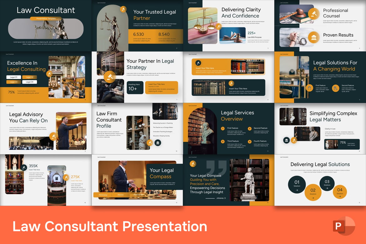 Template PowerPoint Konsultan Hukum yang Profesional dan Menarik