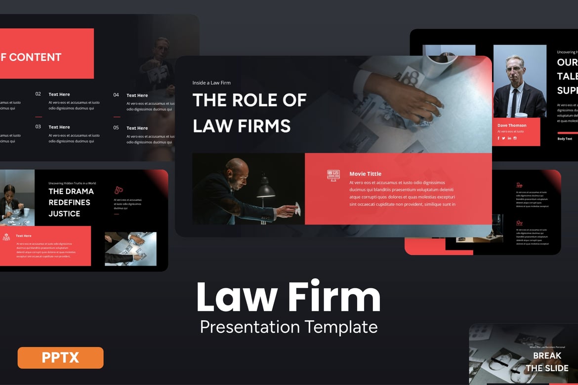 Template Presentasi PowerPoint untuk Firma Hukum yang Profesional