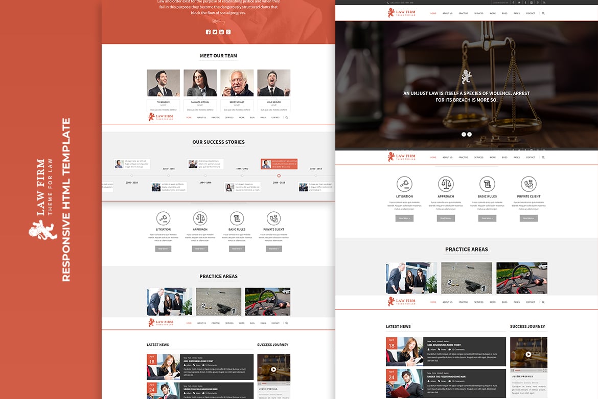 Template Website Hukum - Desain HTML Responsif yang Elegan