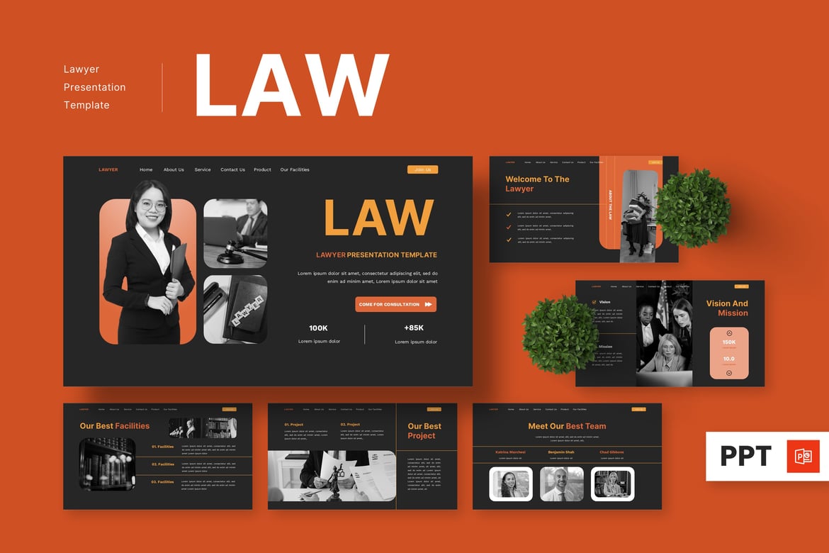 Template PowerPoint Hukum - Presentasi Pengacara yang Menarik