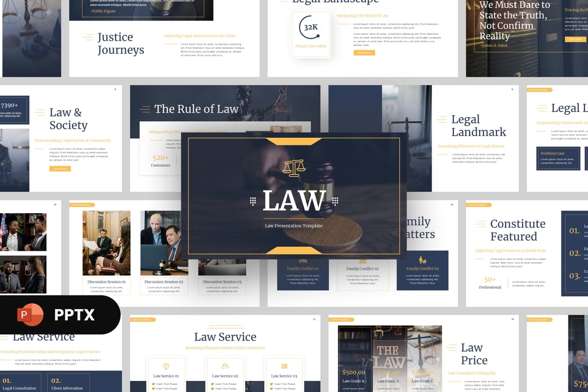 Template PowerPoint Hukum Modern untuk Presentasi Menarik