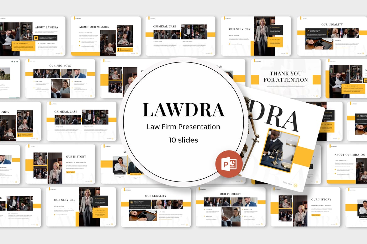 Template PowerPoint Hukum - Lawdra untuk Presentasi Profesional