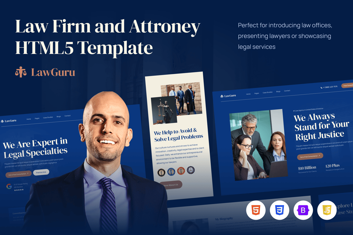 LawGuru - Template Website Modern untuk Firma Hukum dan Pengacara