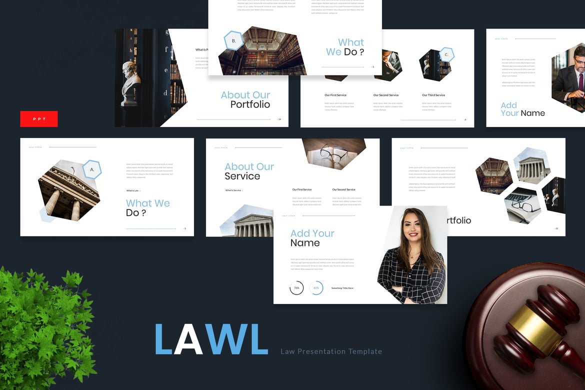 Template Presentasi Powerpoint Hukum - Lawl untuk Advokat
