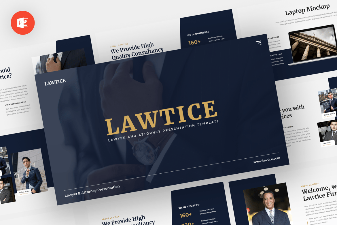 Lawtice - Template Powerpoint untuk Pengacara yang Modern dan Profesional