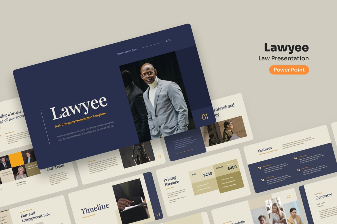 Template Presentasi Hukum - Lawyee yang Menarik