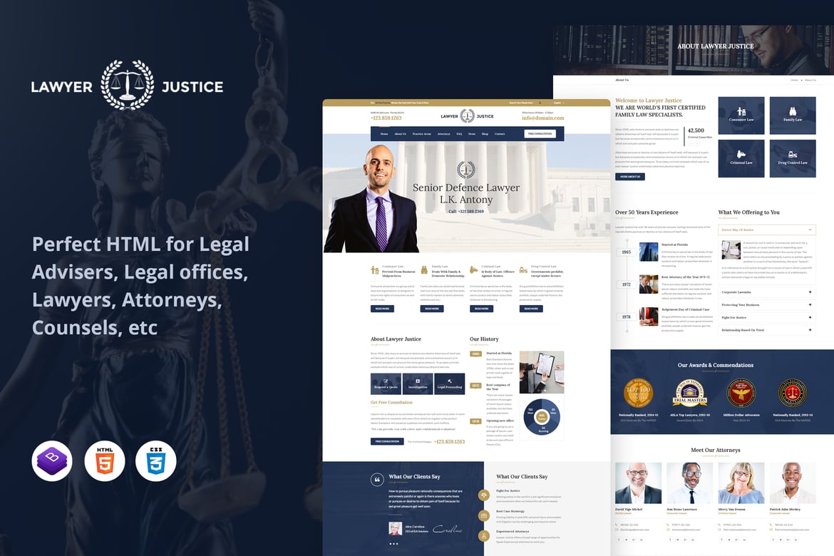 Template Website Pengacara & Keadilan - Solusi Profesional untuk Layanan Hukum