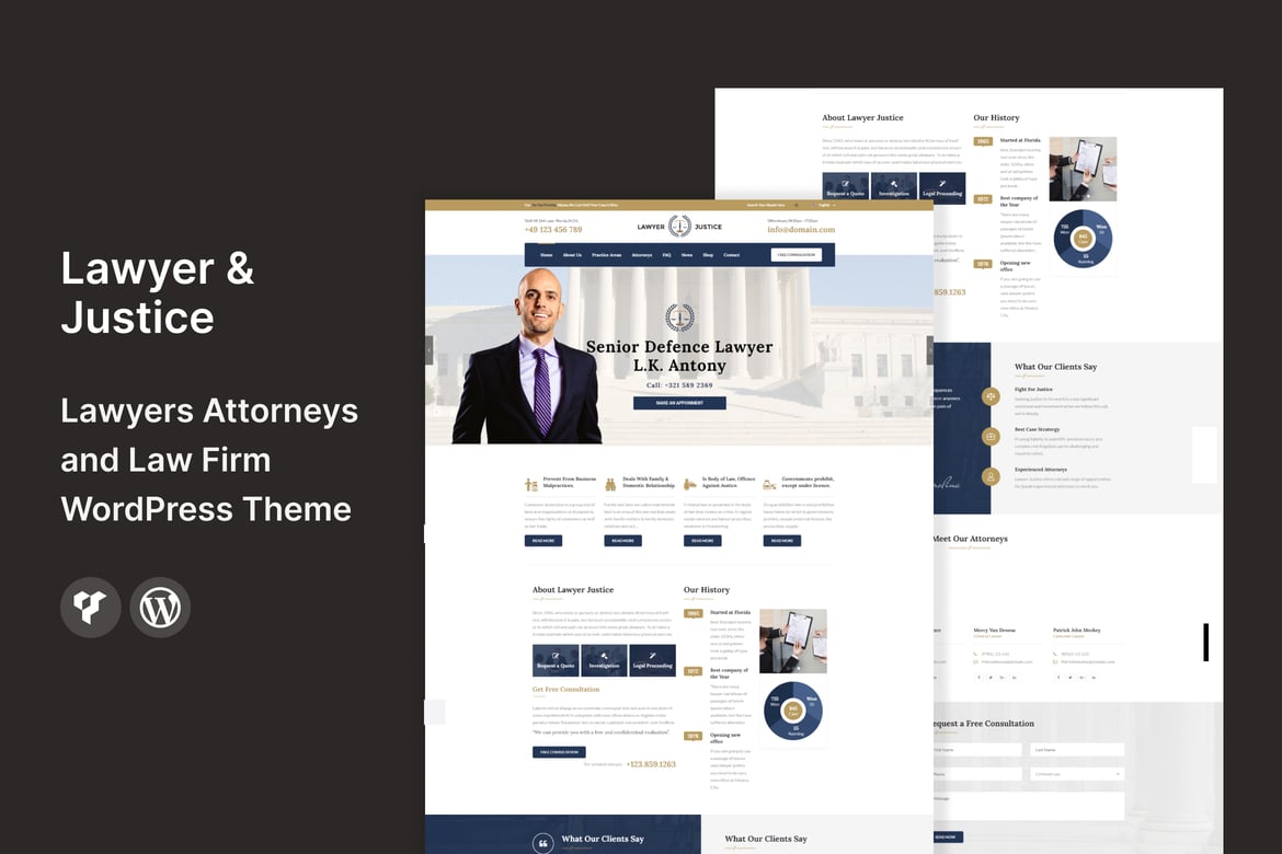 Tema WordPress Lawyer & Justice untuk Pengacara dan Layanan Hukum