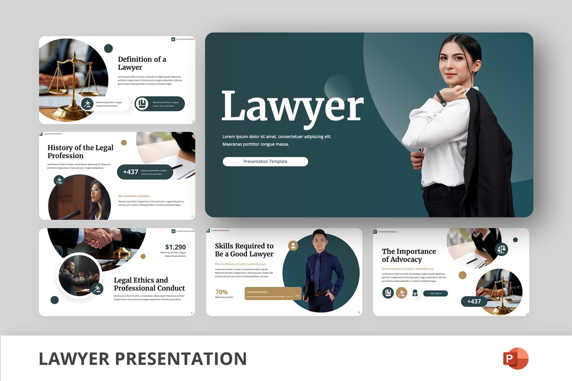 Template Presentasi Powerpoint untuk Firma Hukum yang Profesional