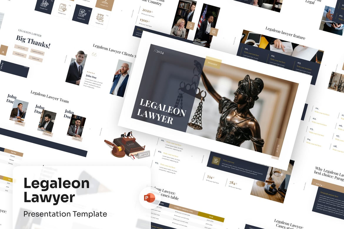 Template Presentasi PowerPoint untuk Pengacara yang Menarik