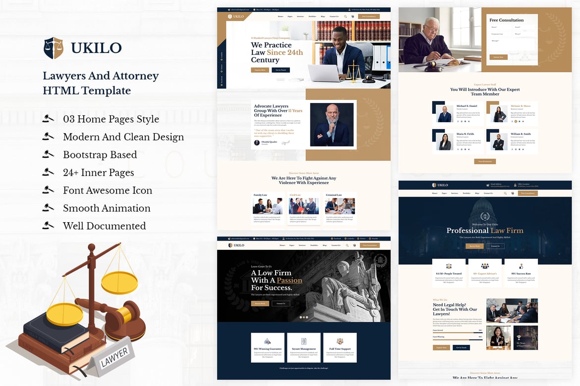 Template Website untuk Pengacara dan Firma Hukum yang Profesional