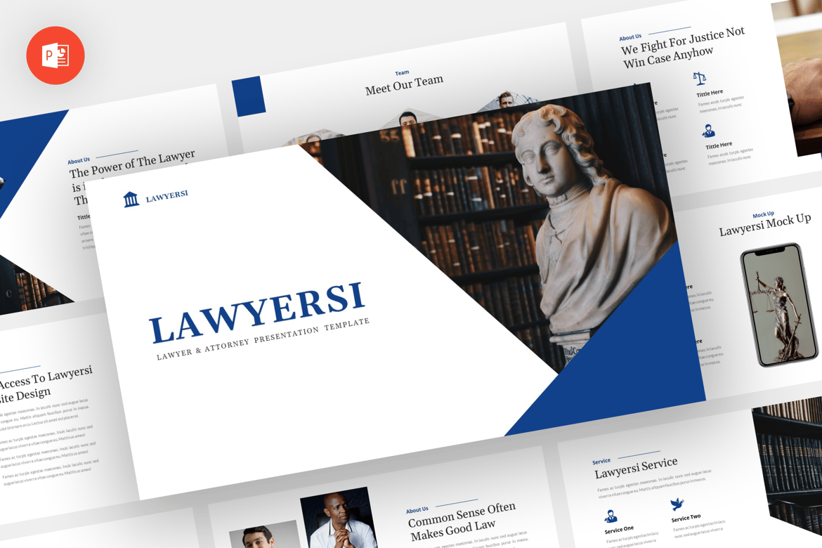 Template PowerPoint Pengacara - Lawyersi yang Modern dan Profesional