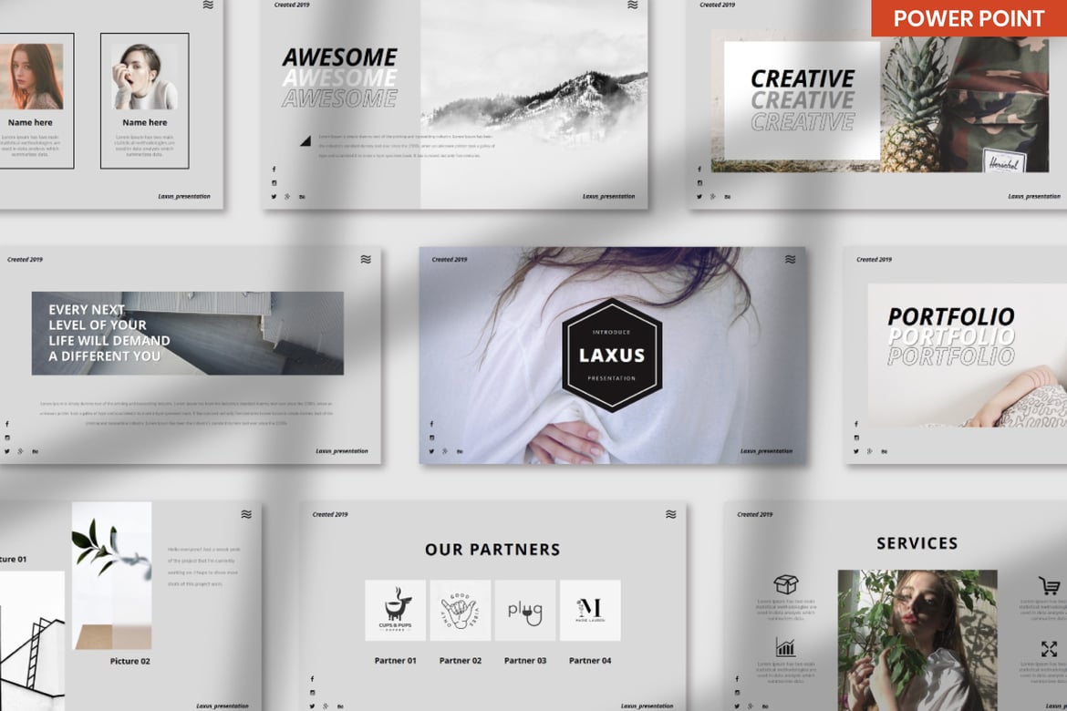 Template PowerPoint Elegan Laxus - Solusi Presentasi Profesional