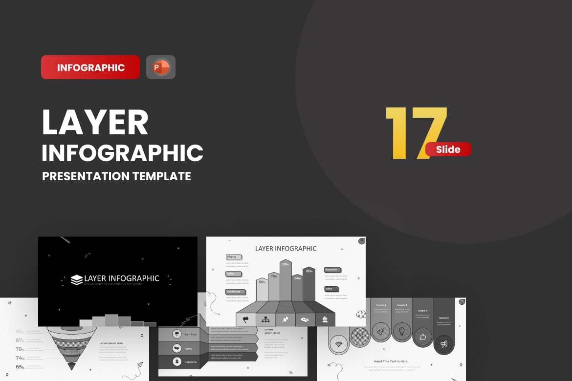 Template Presentasi PowerPoint Infografis Doodle Berlapis yang Menarik