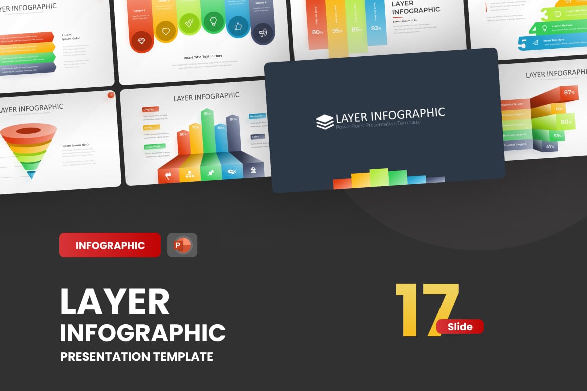 Template Presentasi PowerPoint Infografis Gradien yang Menarik