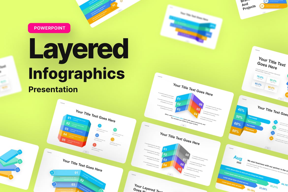 Template PowerPoint Infografis Berlapis yang Menarik
