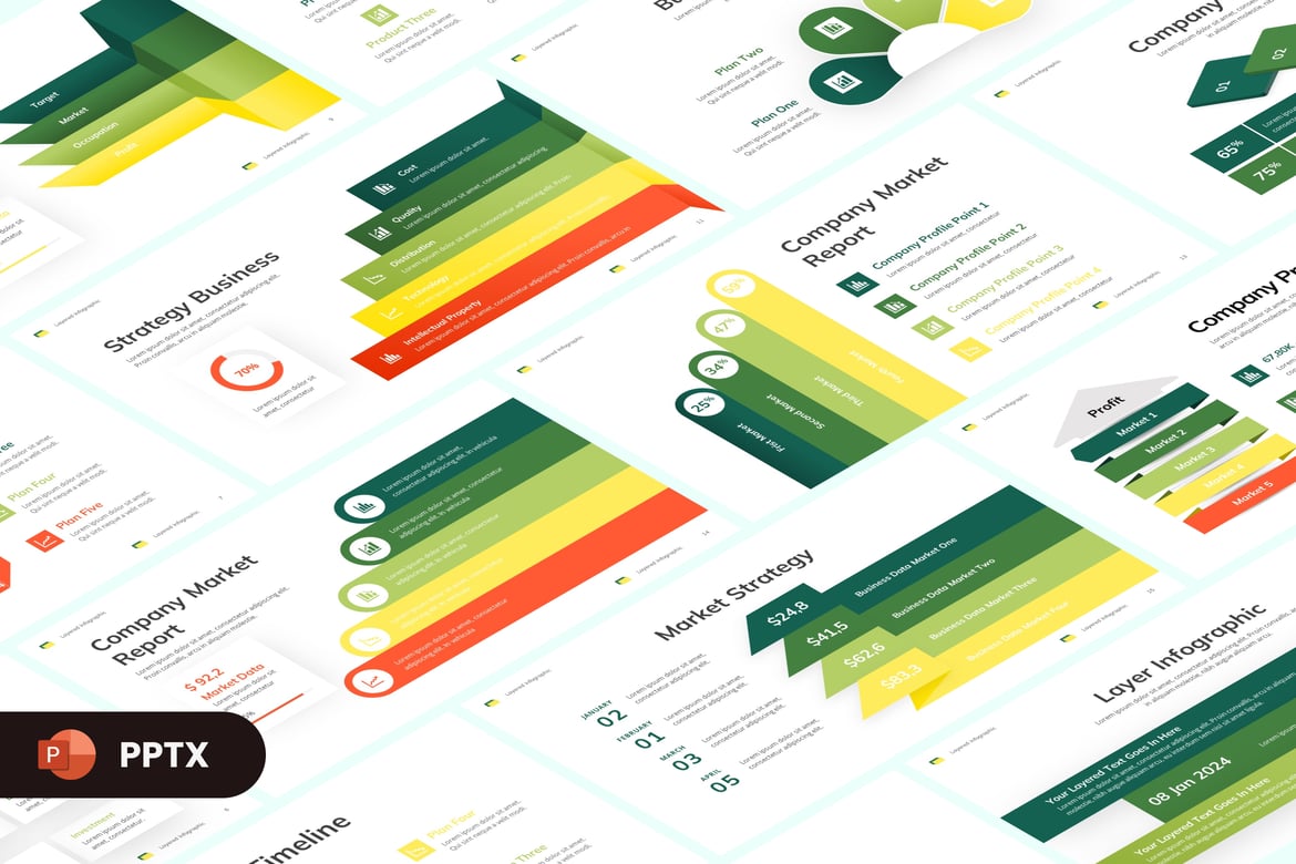 Template Presentasi Infografis Berlapis yang Modern