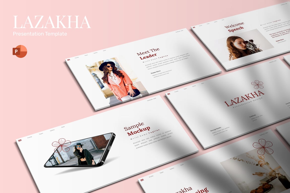 Template Presentasi PowerPoint Lazakha - Lookbook Kreatif
