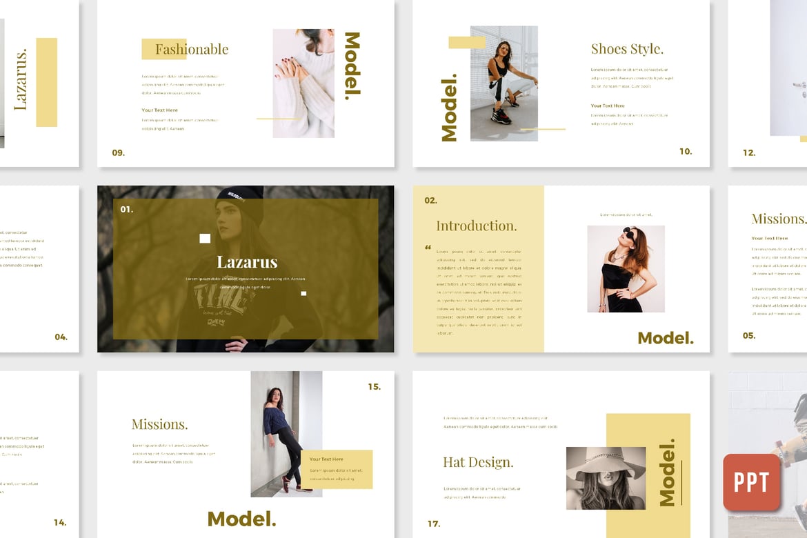 Template Presentasi Fashion Wanita Lazarus - Elegan dan Mewah