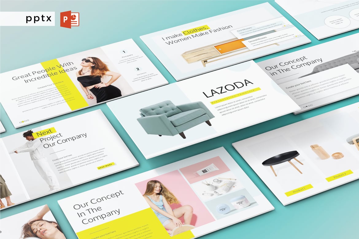 LAZODA - Template Presentasi PowerPoint V263 yang Profesional dan Modern