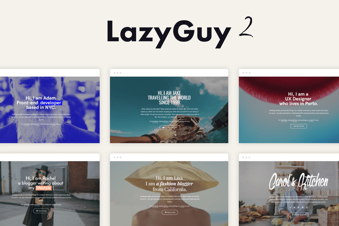 Template Web Pribadi LazyGuy 2 - Buat Landing Page Anda dengan Mudah