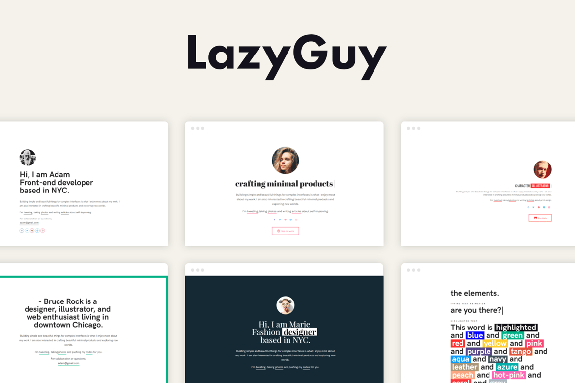 LazyGuy - Template Website Pribadi yang Sederhana dan Modern