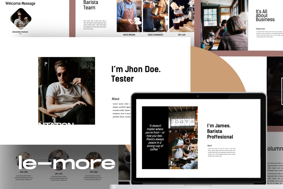 Le-More - Template Presentasi Korporat Powerpoint yang Kreatif