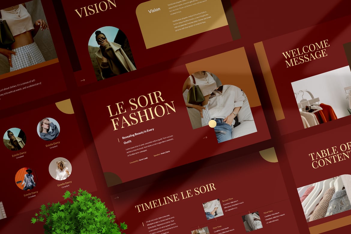 Template Presentasi PowerPoint Le Soir yang Modern dan Profesional