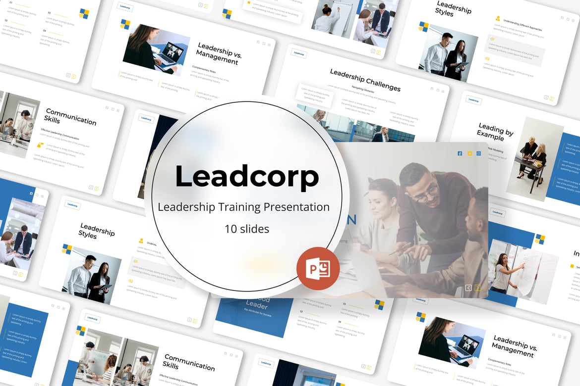 Template PowerPoint Kepemimpinan - Leadcorp