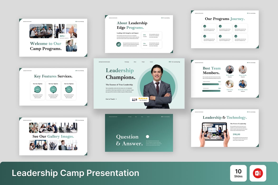 Template Presentasi PowerPoint untuk Kepemimpinan yang Menginspirasi