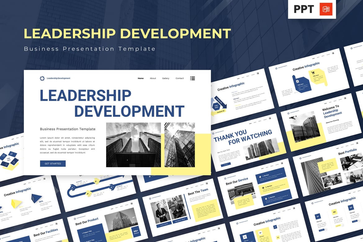 Template PowerPoint Pengembangan Kepemimpinan untuk Bisnis
