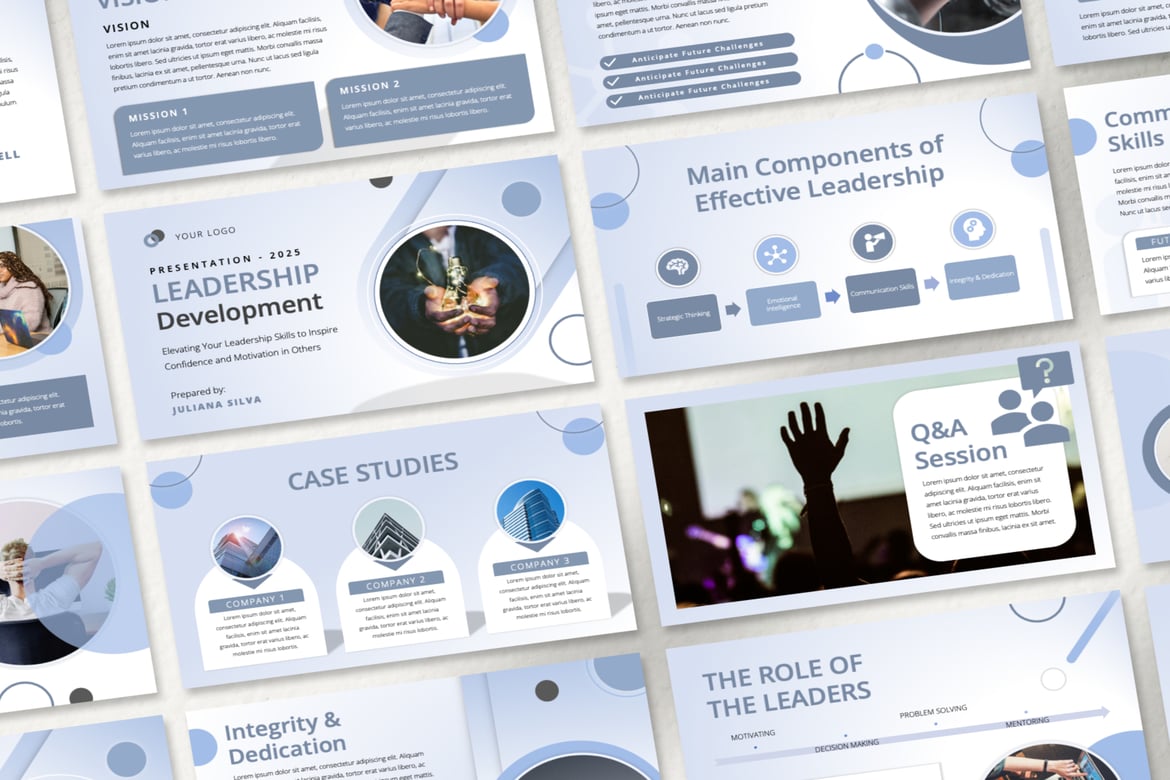 Template PowerPoint Pengembangan Kepemimpinan yang Menarik dan Profesional