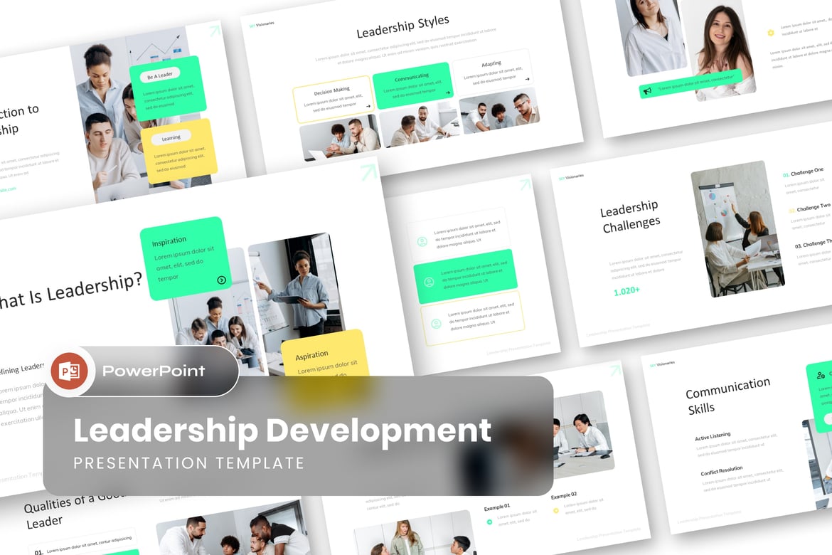 Template PowerPoint Pengembangan Kepemimpinan yang Menarik