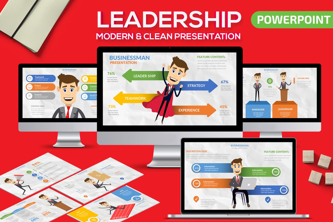 Template Presentasi PowerPoint Kepemimpinan yang Menarik
