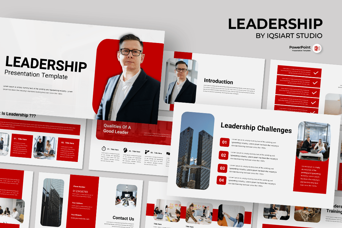 Template PowerPoint Kepemimpinan yang Menarik dan Profesional