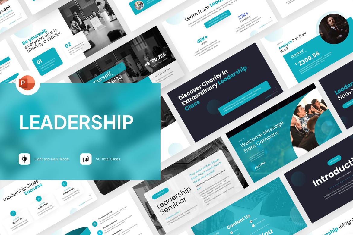 Template Presentasi PowerPoint Kepemimpinan Modern